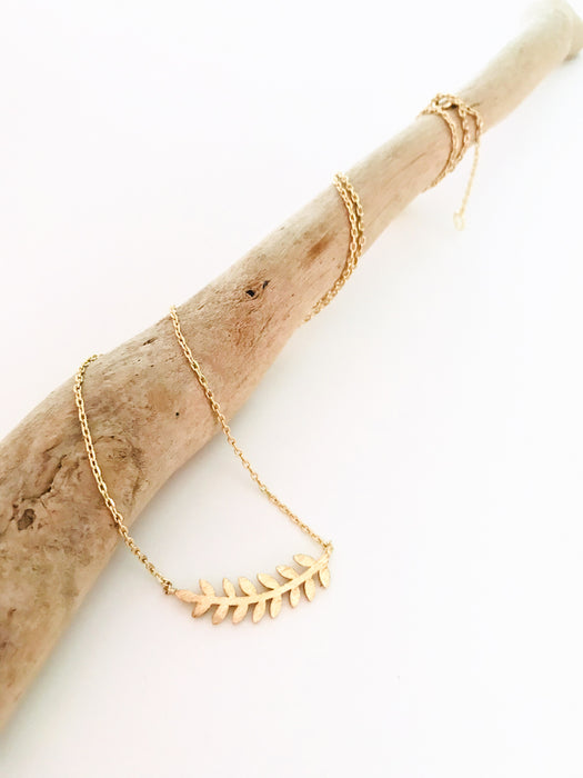 Leafy Branch Necklace | Gold Plated Chain Pendant | Light Years Jewelry