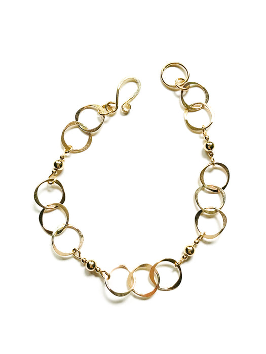 Hammered Linked Bracelet | Gold Filled Sterling Silver USA | Light Years