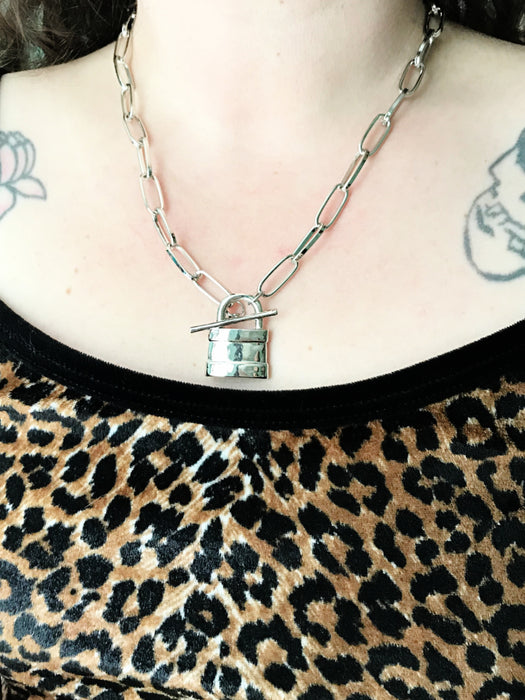 Padlock Necklace, Lock Chain Necklace