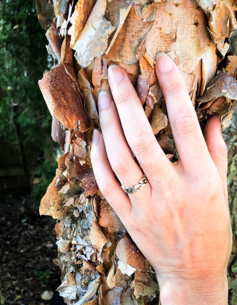 Branching Swirl Ring | Sterling Silver Band Size 6 7 8 9 | Light Years