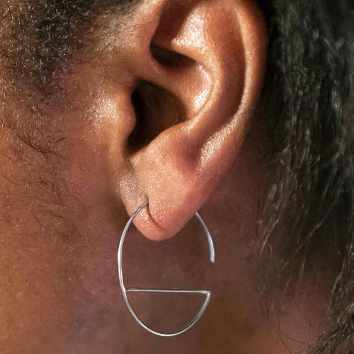 Horizon Geometric Hoop Earrings | Sterling Silver | Light Years Jewelry