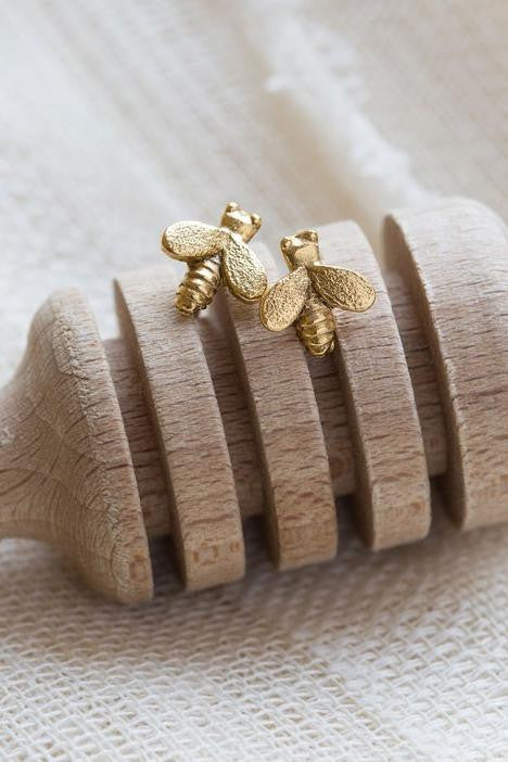 Tiny Gold Honey Bee Posts | Amano Studs Earrings | Light Years Jewelry