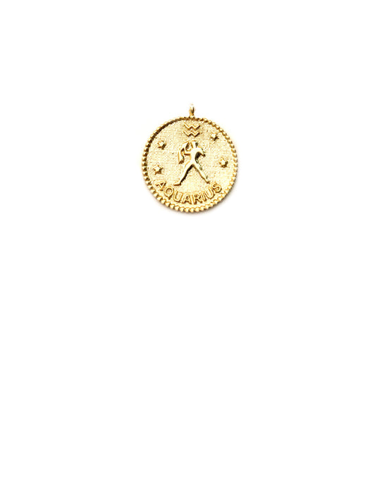 Zodiac Medallion Necklace | Aquarius | Gold Plated Chain Pendant | Light Years 