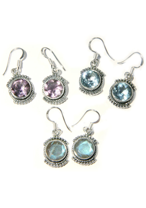 Gemstone Dangles Earrings | Amethyst Blue Topaz Labradorite | Light Years