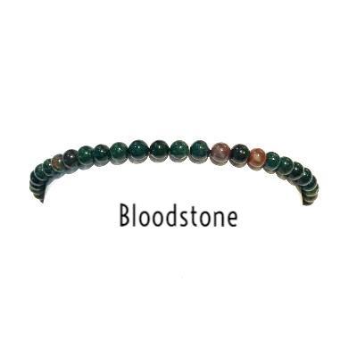 Bloodstone with Lotus Bracelet - Howl at the Moon Gems