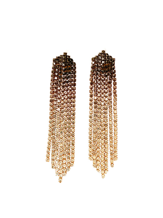 Ombre Rhinestone Waterfall Statement Posts | Gold Fashion Earrings | Light Years