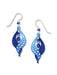 Blue Leaf Motif Dangles by Adajio | Sterling Silver Earrings | Light Years
