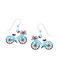 Flower Basket Bicycle Dangles | Sterling Silver Earrings | Light Years
