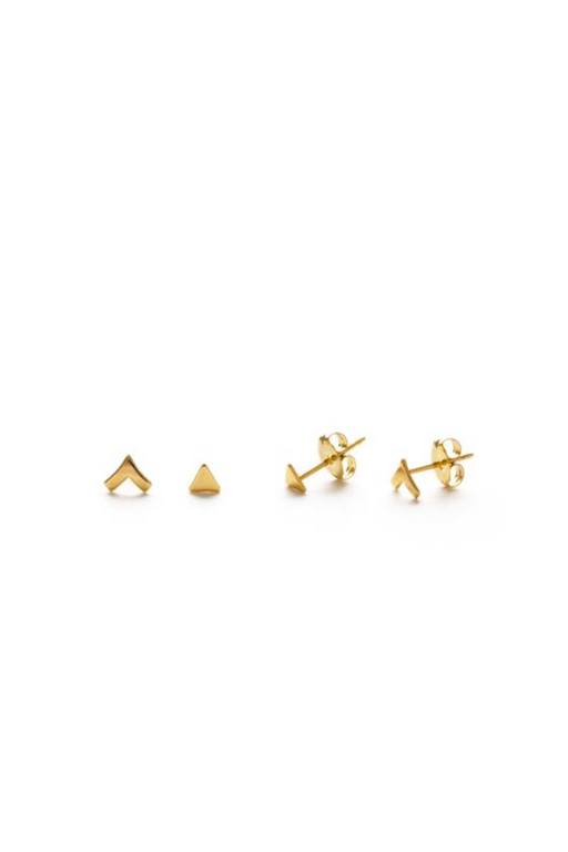 Insignia Stud Combination Set | Silver Gold Posts Earrings | Light Years