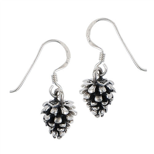 Pine Cone Dangles | Sterling Silver Earrings | Light Years Jewelry