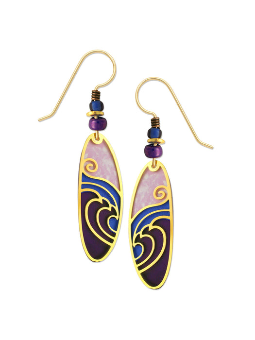 Purple Waves Earrings by Adajio | Gold Filled Dangles USA | Light Years