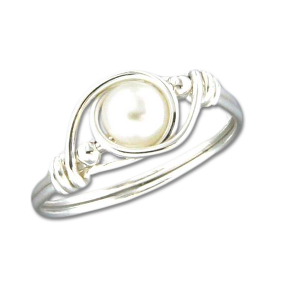 Wrapped Pearl Ring | Sterling Silver 5 6 7 8 9 | Light Years Jewelry