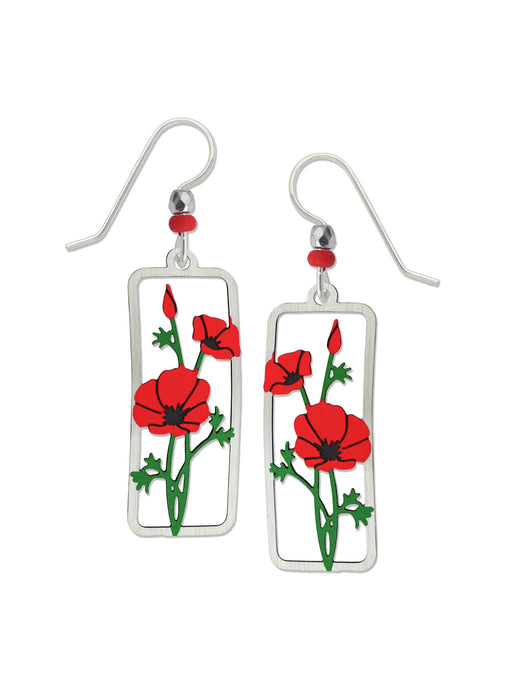 Red Poppy Flower Earrings by Sienna Sky | Sterling Silver | Light Years