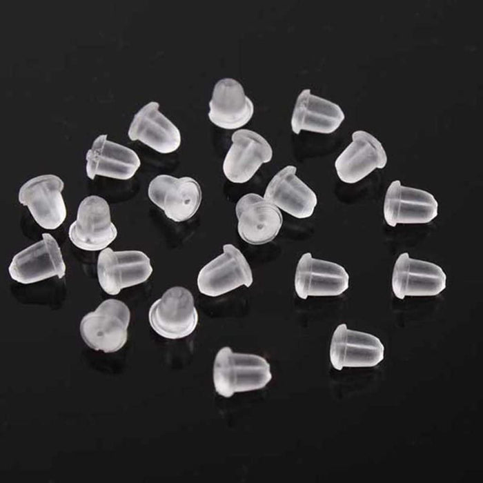 200pcs/lot Rubber Earring Back Silicone Round Ear Plug Blocked Caps Earrings  Back Stoppers For DIY