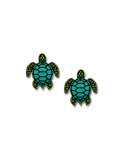 Green Sea Turtle Posts by Sienna Sky | Steel Studs Earrings | Light Years