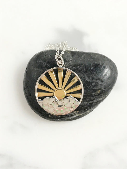 Sunrise Necklace | Sterling Silver & Bronze | Light Years Jewelry