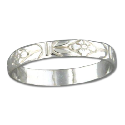 Sterling Silver Floral Band, $12 | Stacking Ring | Light Years Jewelry