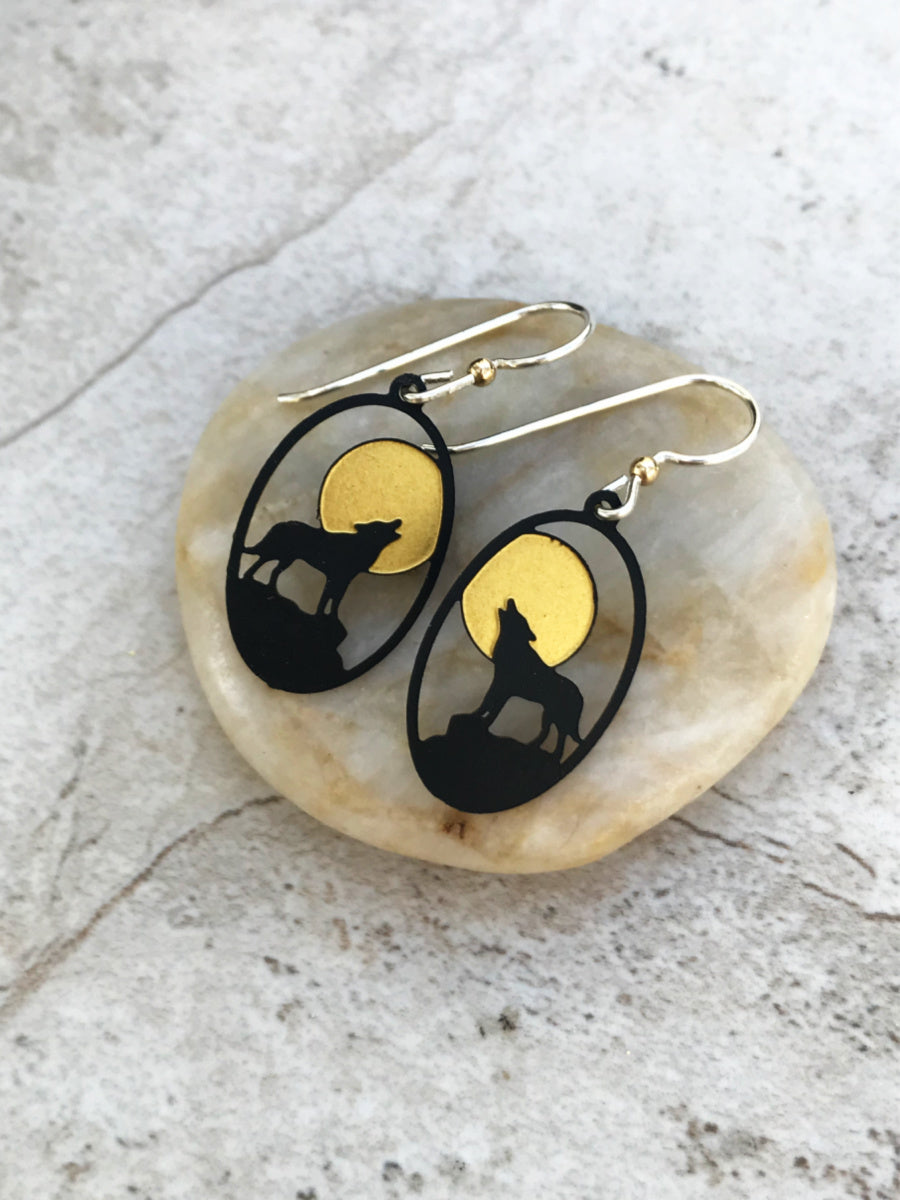 Howling Wolf Moon Earrings Sienna Sky | Sterling Silver | Light Years