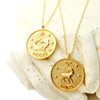Zodiac Medallion Necklace | Gold Plated Chain Pendant | Light Years 